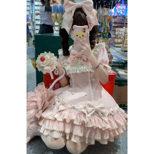 条纹千层Lolita蛋糕裙可爱甜美