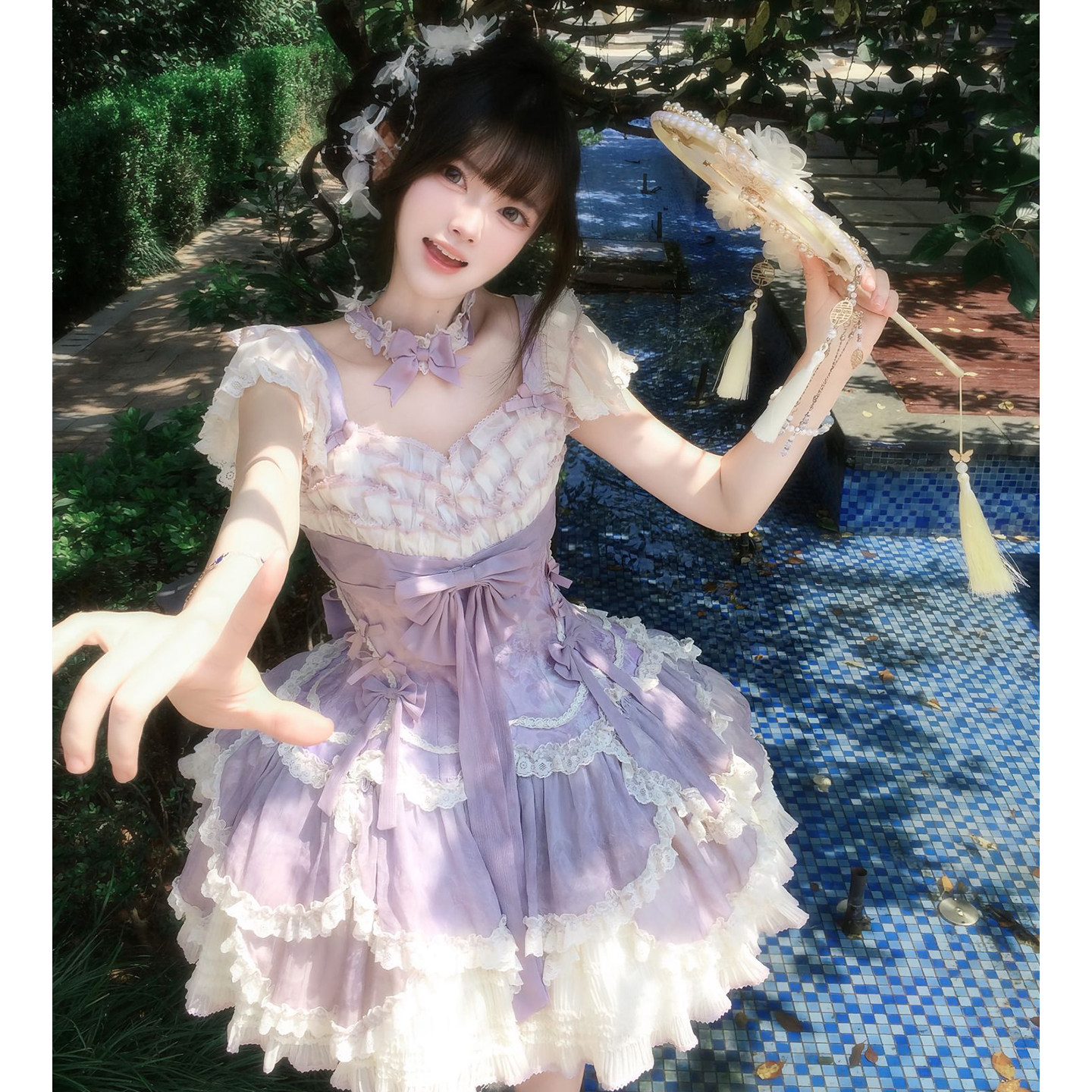 紫色可爱少女蛋糕Lolita花萝一梦