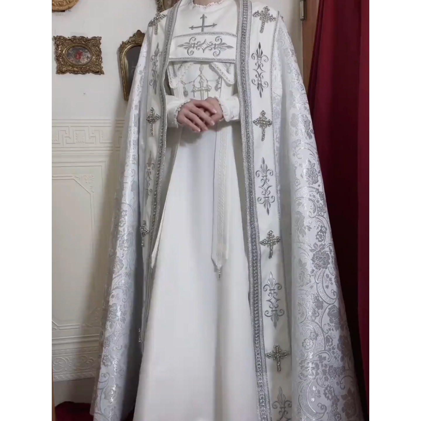 晚礼服白色哥特风修女风lolita图片