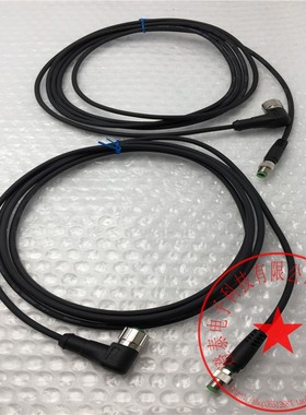 VELLEDQ M8 3芯公头+M12 5孔母头M8-M03T/M12-F04S-2.5PUR 2.5米