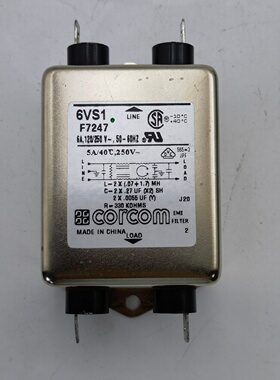 corcom 6VS1 F7247 6A 120V/250V原装拆机EMI电源滤波器 实物图