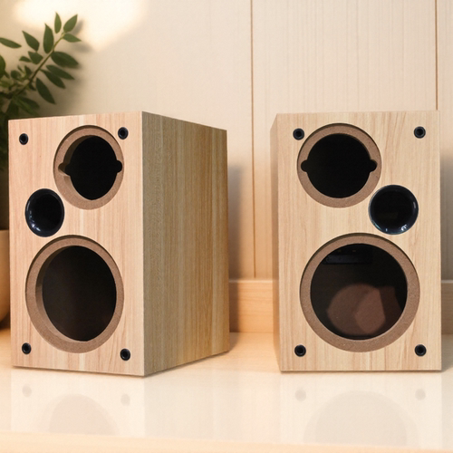 简约风格木质空音箱体二分频5寸低音4寸高音环绕书架音响喇叭空壳