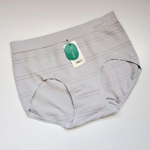 女士简约舒适弹力中高腰条纹包臀三角无缝内裤 满5条 包邮