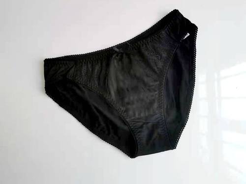 满5条包邮日系弹力牛奶丝黑色性感中低腰蕾丝女士内裤底裆全棉