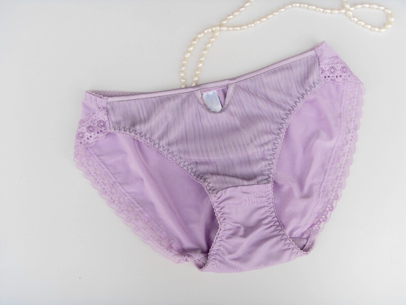 5件包邮日系浅紫色女蕾丝边纯色三角裤小码性感无痕内裤