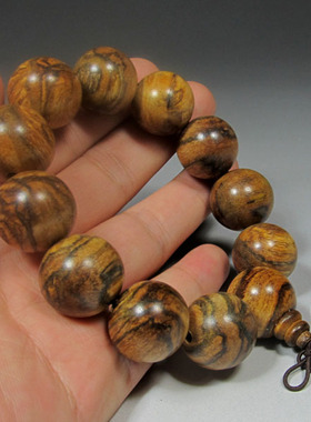 纯天然花奇楠佛珠手链