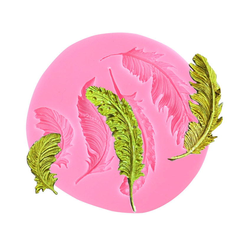 羽毛纹理形状翻糖蛋糕装饰模具婚礼翅膀手工巧克力粘土滴胶模欧式