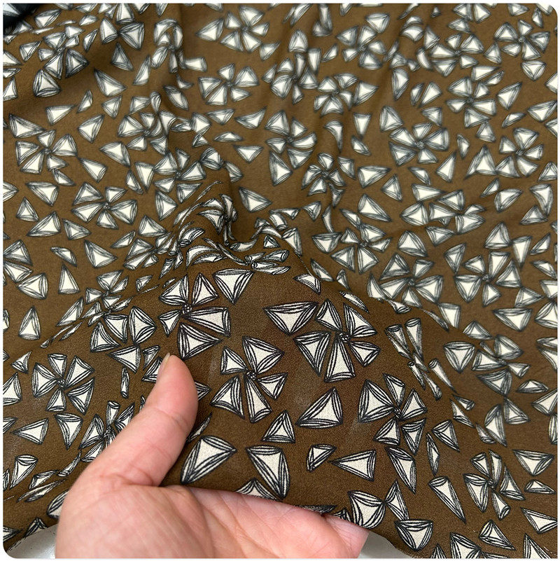 2023夏仿真丝乔其印花雪纺纱透布料连衣半身裙衬衫短袖飘逸面料6