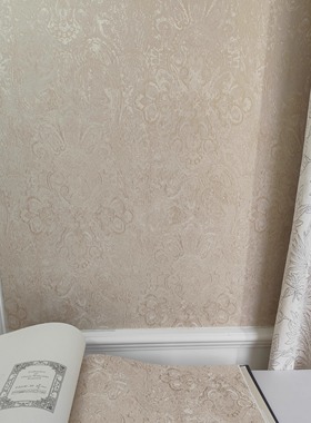 欧式客厅卧室别墅床头沙发背景墙大花无缝墙布高级感黄色法式暗花