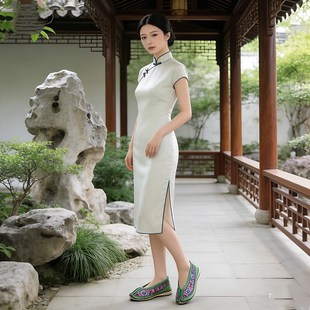 子翘头民族风女鞋 满花满绣收藏鞋 套脚 尖头孤品纯手工老绣鞋 35码