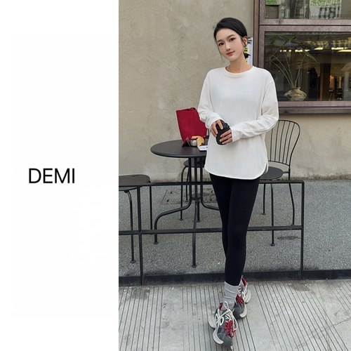 MISS RUILI 定制秋冬圆领基础百搭简约纯色叠穿长袖内搭打底F1402