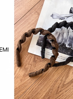 MISS RUILI 定制 气质编织毛线波浪高颅顶发箍头箍F1473