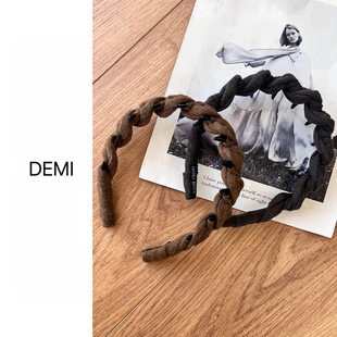 MISS RUILI 定制 气质编织毛线波浪高颅顶发箍头箍F1473