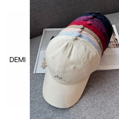 MISS RUILI定制 春季新款韩系字母刺绣休闲百搭显脸小鸭舌帽F1764