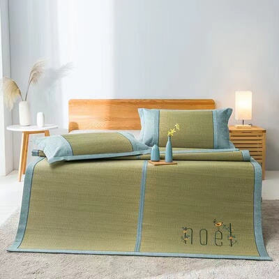 春竹休闲草折叠席三件套清水