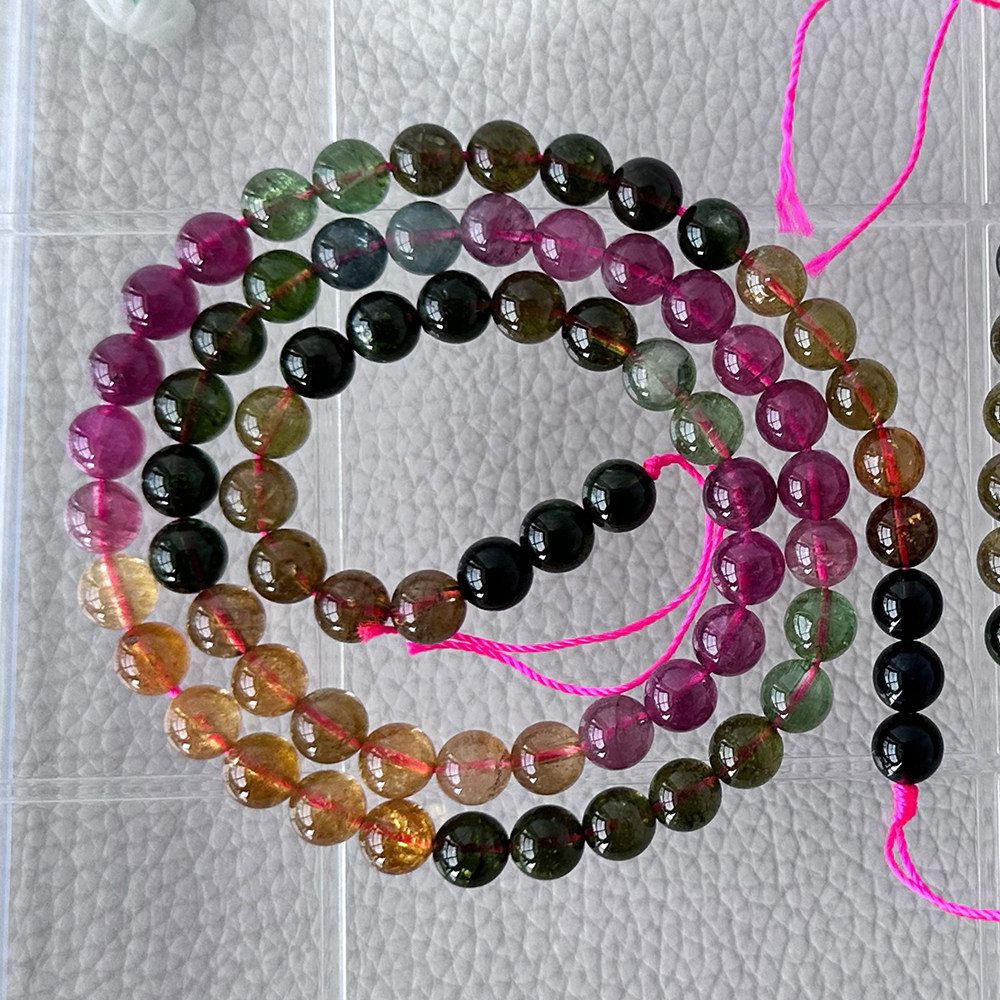 DIY散珠配件约40cm彩虹碧玺