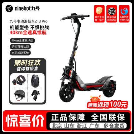 Ninebot九号滑板电瓶车ZT3Pro成人代步折叠Segway电动越野踏板车
