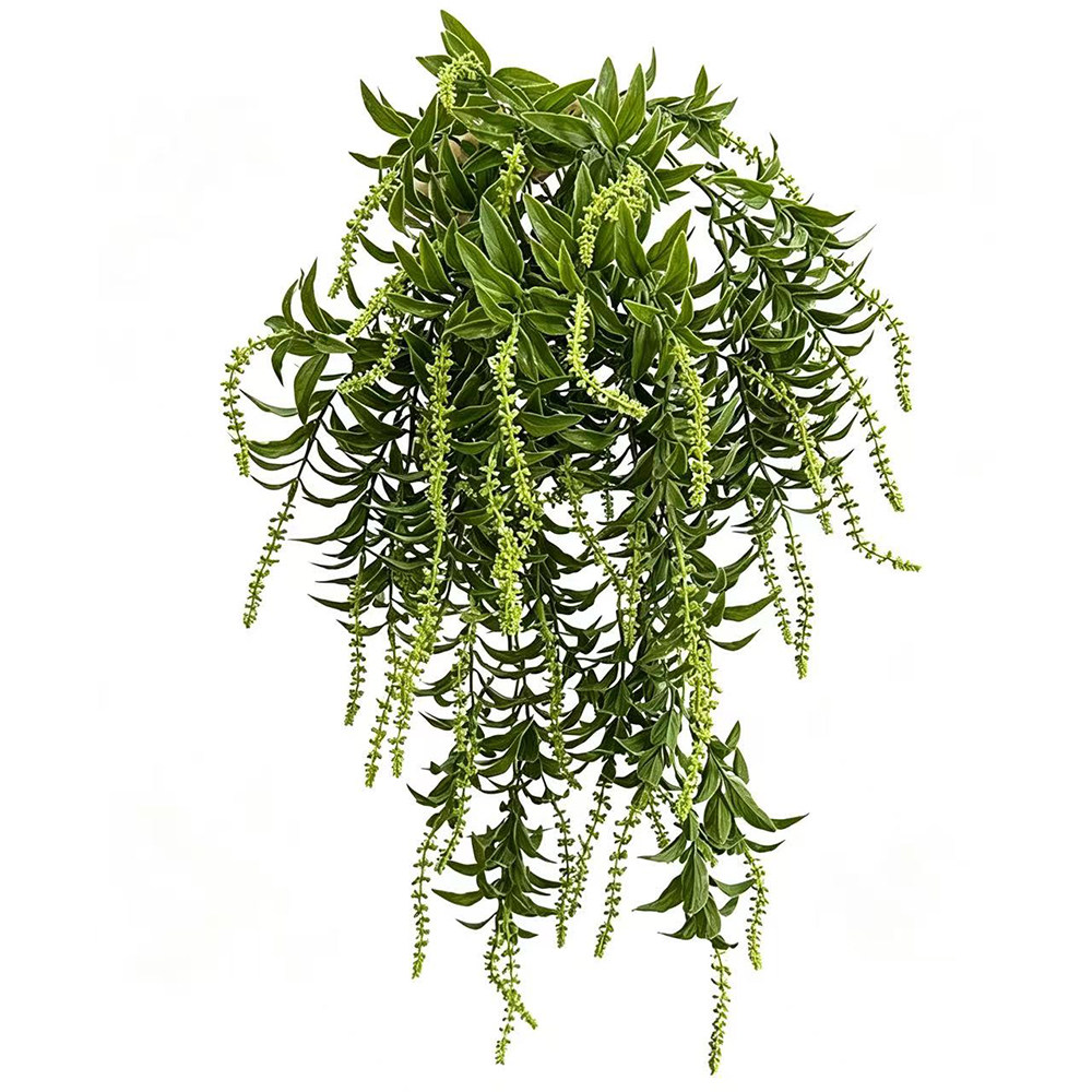仿真绿植鼠尾草麦穗草垂吊绿色假叶子造景植物墙软装花艺打底配叶