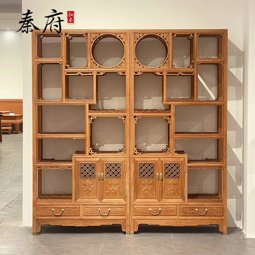 秦府缅甸花梨中式博古架多宝阁