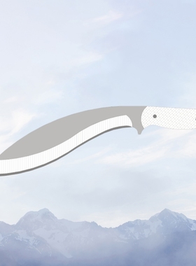 尼泊廓尔咯狗大腿弯刃生存具排障刀CAD激光切割手下料设计图纸