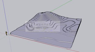 SU地形模型三维台地阶梯田SKP OBJ 3DM格式真实山体等高线高程点