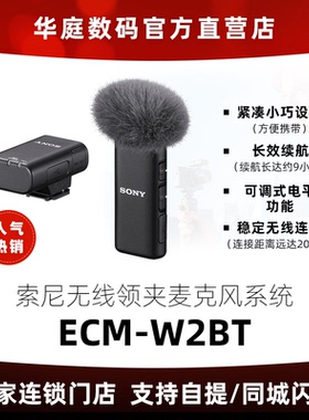 Sony/索尼ECM-W2BT无线麦克风领夹式话筒小蜜蜂直播VLOG手机录音