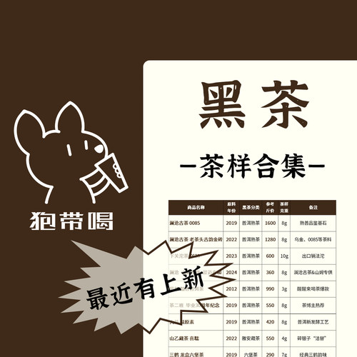 【茶样合集】普洱|六堡|安化黑茶