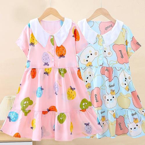 夏季儿童棉绸连衣裙薄款柔软透气
