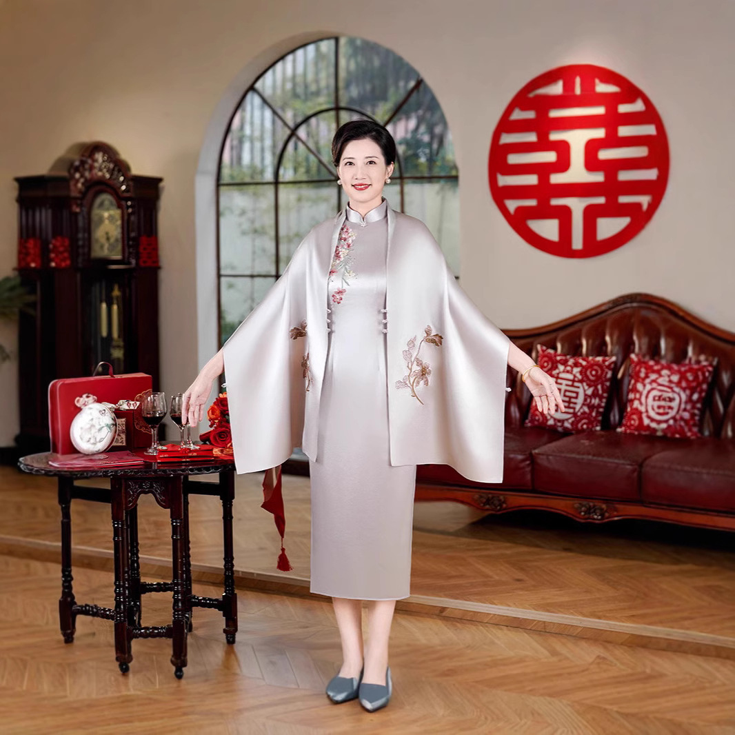 高端醋酸喜婆婆婚宴装旗袍