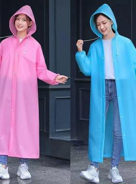 厂家非一次性雨衣 户外旅行雨披彩色加厚EVA轻便连体成人雨衣