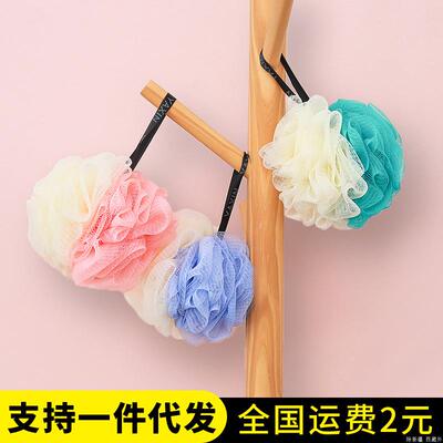 高档新款超柔软沐浴球大号浴花不散耐用洗澡神器搓背洗浴用泡澡球