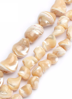 天然贝壳珠不规则随形串珠 DIY马蹄螺MOP不定形散珠配件材料 40cm