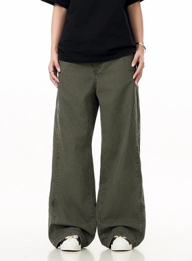 streetstudio美式复古工装裤男女廓形拖地休闲裤日系水洗阔腿裤子