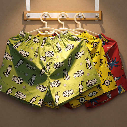 纯棉宽松四角大码家居卡通阿罗裤