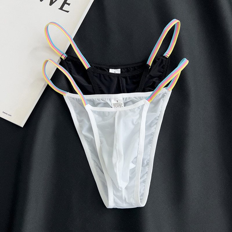 男士比基尼冰丝性感半包臀三角裤