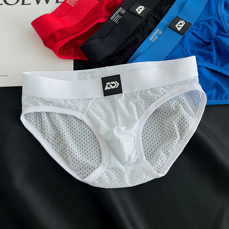 凉爽透气冰丝男三角内裤网眼性感