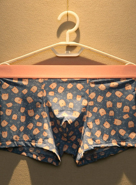 3条男士冰丝内裤男平角裤夏季超薄凉爽透气中腰潮流青年四角短裤