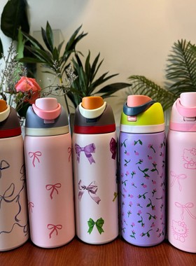 跨境Owala同款保温杯304不锈钢水杯便携弹跳杯手提双饮杯吸管杯