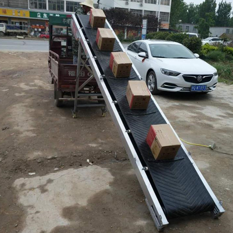 厂家定制 6米长输送机 两项电传送带 肥料面粉装车用折叠皮带机