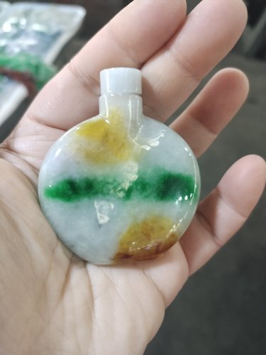 老坑黄色石英岩玉男女鼻烟壶把玩件玉石项链玉坠福寿摆件厚装新款