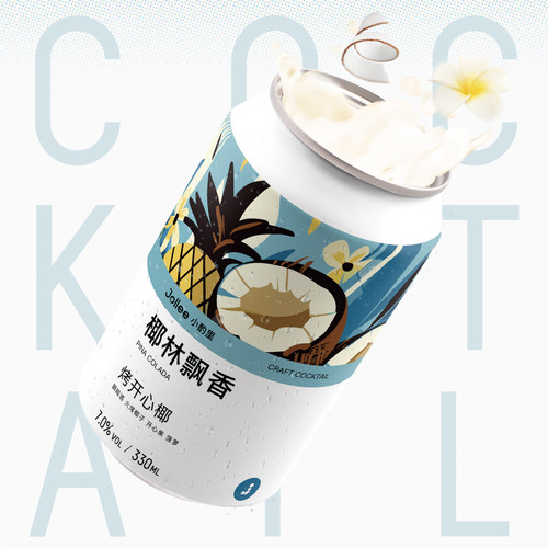 Jollee小酌里 烤开心椰 椰林飘香 配制酒 听装330ml