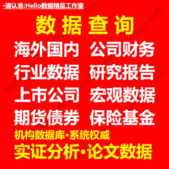 数据代查数据收集数据代找上市企业数查找金融经济国泰安数据查询