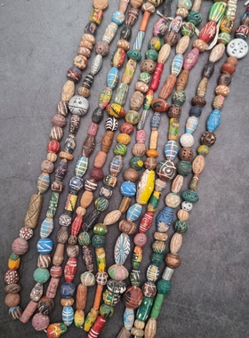 非洲贸易珠 西亚陶珠项链 民族风陶士珠毛衣链 文玩配珠diy散珠