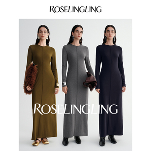ROSELINGLING亭亭玉立 PIECE感连衣裙 针织天丝混纺优雅不局促ONE