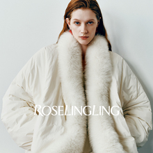 鹦鹉梨严选-ROSELINGLING芬兰狐狸毛可拆卸皮草领羽绒服112530014