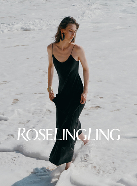 ROSELINGLING奢选6A级23姆米 重皱砂洗真丝弧形领 斜裁吊带连衣裙
