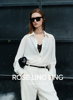 ROSELINGLING重磅强推6A级22MM真丝鬼皱佰搭实穿经典尖角翻领衬衫