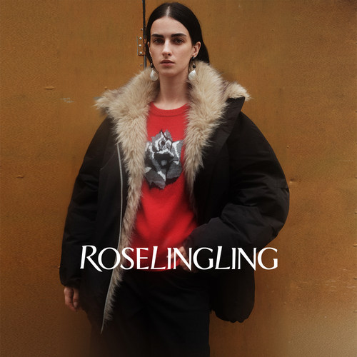 ROSELINGLING花苞毛领羽绒服