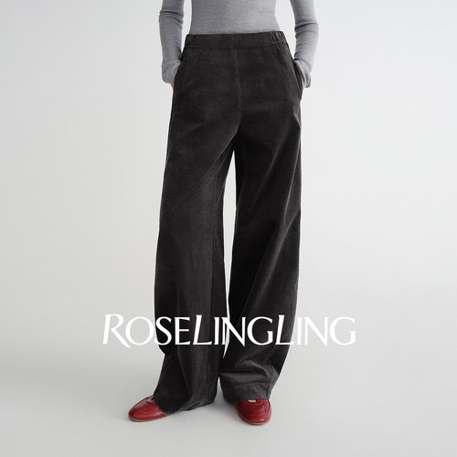 ROSELINGLING神裤系列阔腿弯刀裤