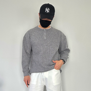 29331-P68新精品假两件毛衣男士宽松加绒加厚大码上衣XZ1305控90